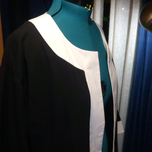Spiegel Black & White Duster Jacket OverCoat Sz 10 NWT - Picture 7 of 12
